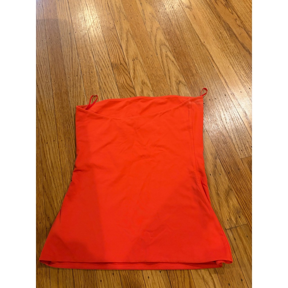 Aritzia Babaton Contour Tube Top Orange Strapless Bodysuit Fabric Large - Picture 3 of 5